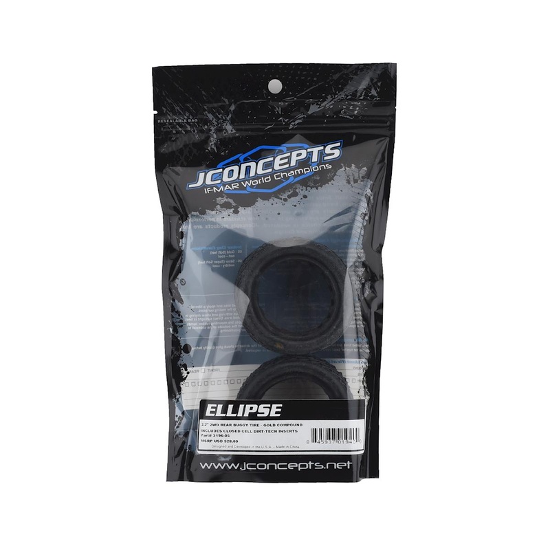 JCO319605 JConcepts Ellipse 2.2″ Rear 1/10 Buggy Tires Gold (2)