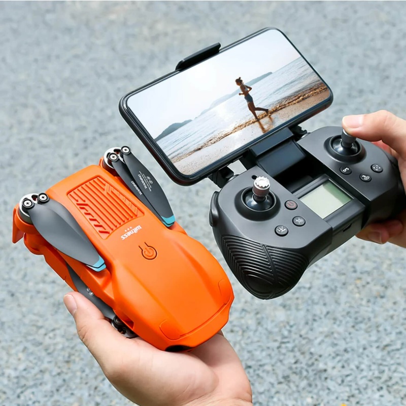 4D-F12 GPS Brushless Drone with 4K Camera 4D-F12 Orange with 2 Battery