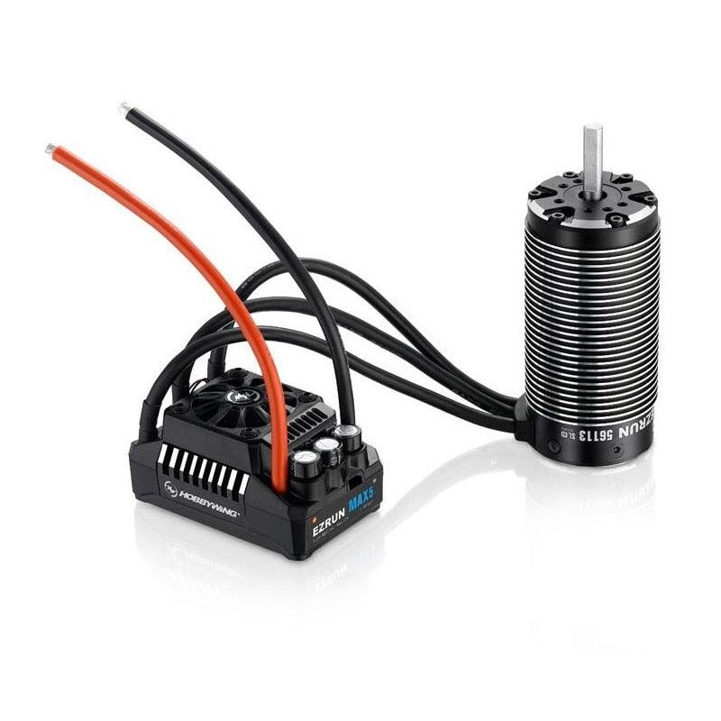 HobbyWing EZRUN 56113SL 800KV sensorless brushless 4-pole motor with EzRun MAX5 V3 200A brushless waterproof ESC for 1/5 RC cars With Retail Box