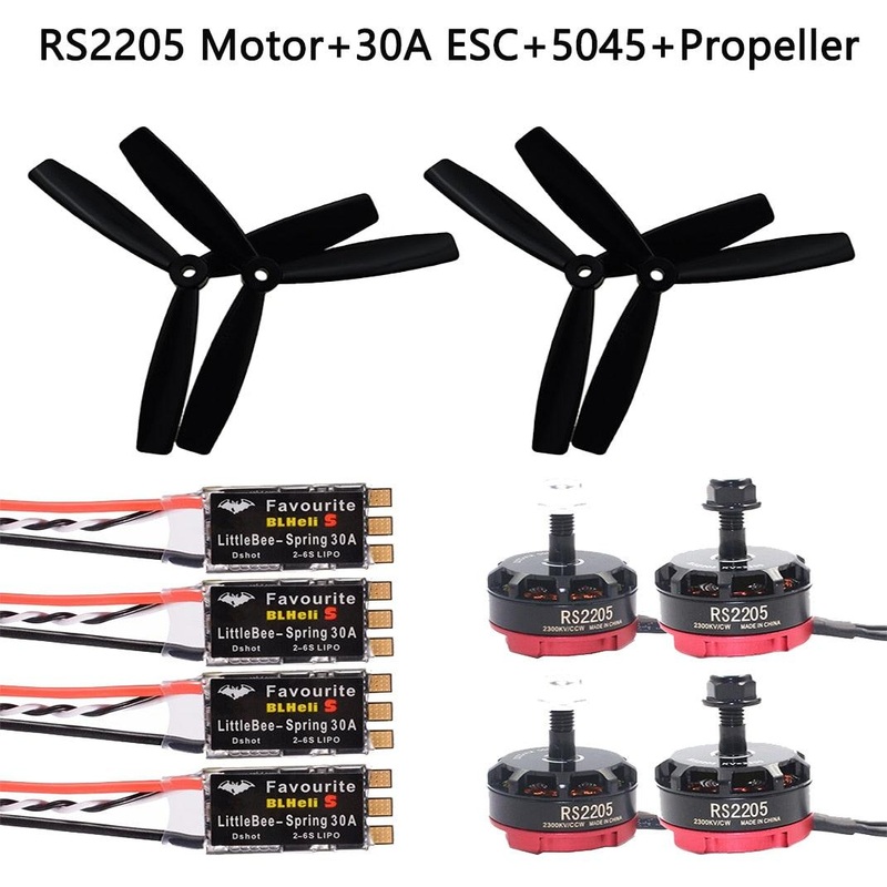RS2205 2205 2300KV CW CCW Brushless Motor With LittleBee 20A/30A BLHeli_S ESC for FPV RC QAV250 210mm Racing Drone Multicopter RS 2205 CCW 1PCS