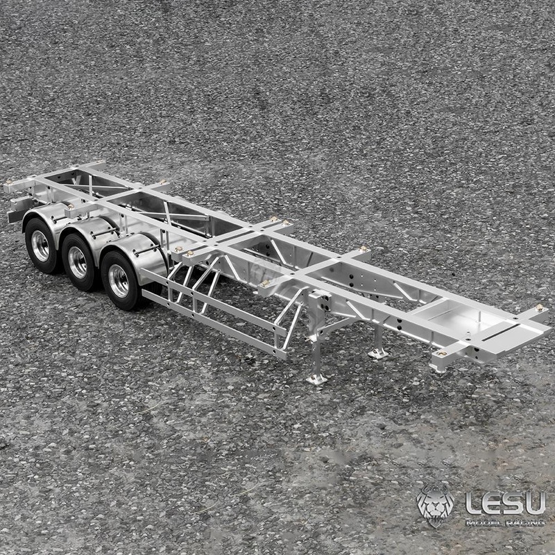 LESU 40ft 20ft Metal Trailer Chassis for 1/14 TAMIIYA Radio Controlled Tractor Container Truck RC Cars Model 20ft Metal Trailer Chassis