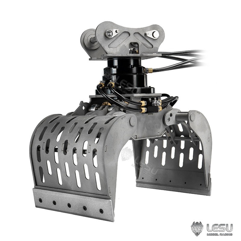 Metal Claw Hydraulic Crusher Pliers Motor Manipulator for LESU 1/14 RC Excavator 374F B0001 Remote Control Digger 1PC Metal Claw