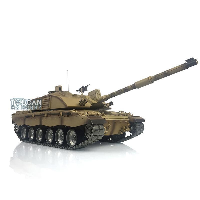 US STOCK Henglong 1/16 7.0 Customize 3908 Challenger II RC Tank Radio Controlled Model Smoking 360 Degree Turret Metal Tracks Gearbox