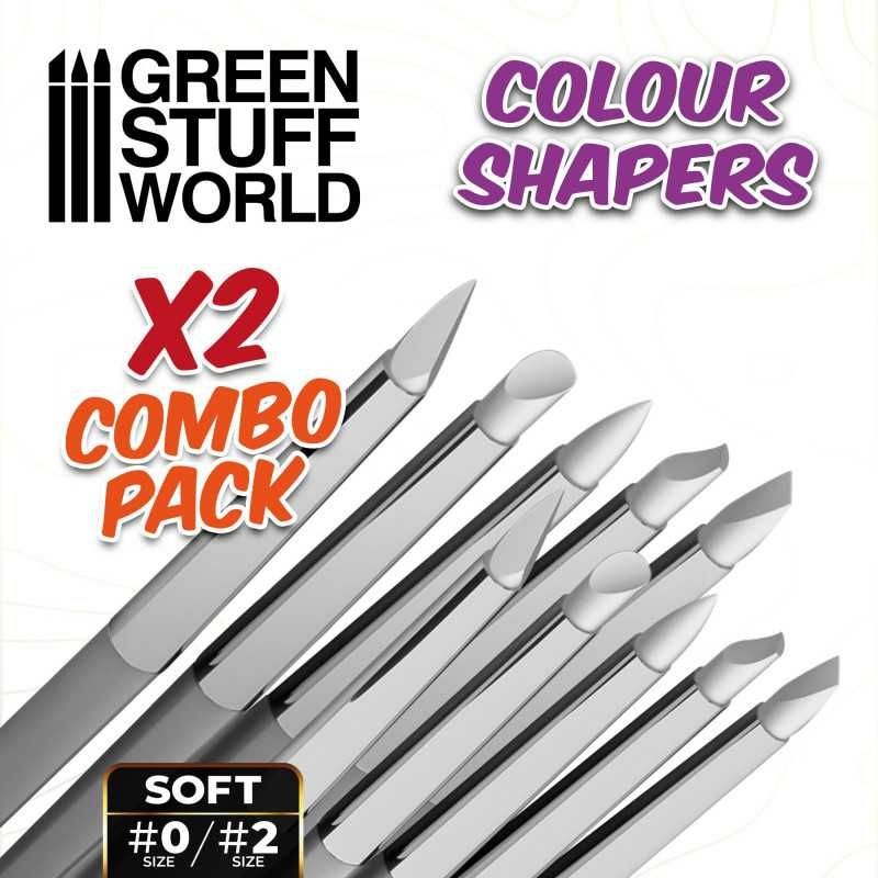 GREEN STUFF WORLD Clay Shapers – Color Shapers COMBO 0 and 2 – White Soft