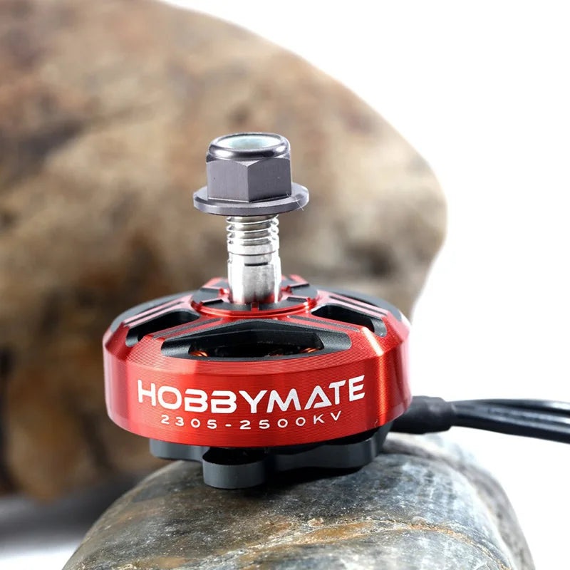 Hobbymate GTS V2 2305 1800KV/2500KV 3-6S Brushless Motor for 5-Inch FPV Racing Drone 1800KV-RED