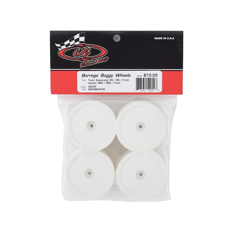 DER-BB4-KFWDE Racing Borrego Wheels for Associated B6 / Kyosho RB6 / Front / WHITE / 4Pcs