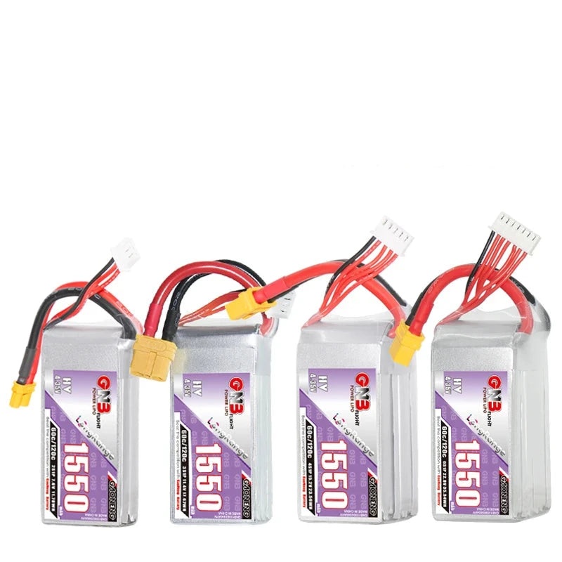 GNB 2S 3S 4S 6S HV 7.6V 11.4V 15.2V 22.8V 1550mAh 60C/120C Lipo Battery for RC Car Truck Buggy FPV Drones Airplane RC Parts 1Pcs 6S 22.8V XT60