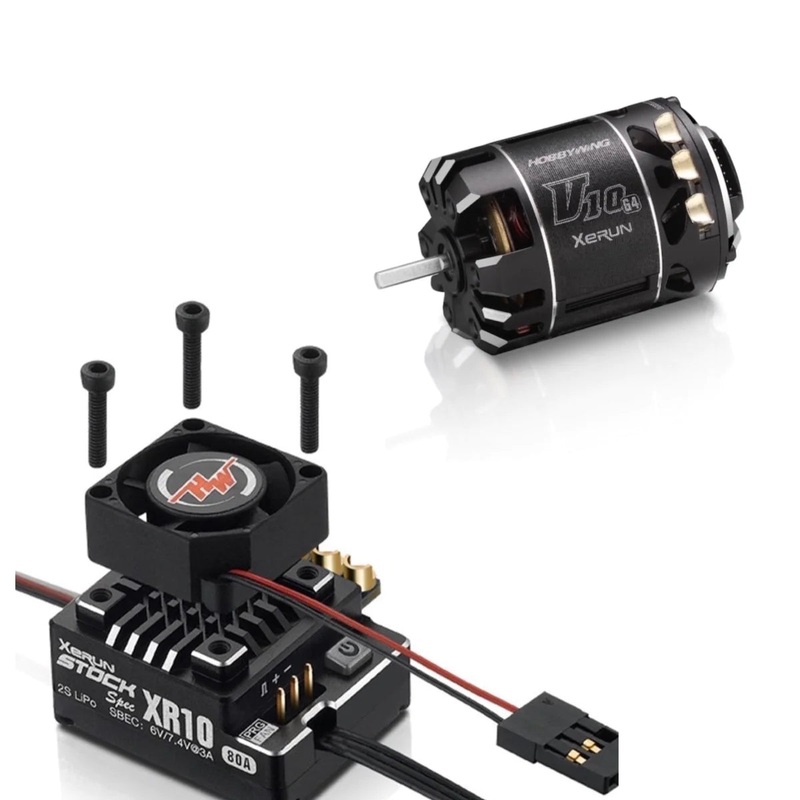 Hobbywing XeRun XR10 Stock Spec 2S Combo – XeRun V10 G4 Spec Motor with XeRun XR10 Stock Spec ESC (2-3S) for RC Car Truck Vieche K – ESC+ V10 G4 MOTOR (13.5T)
