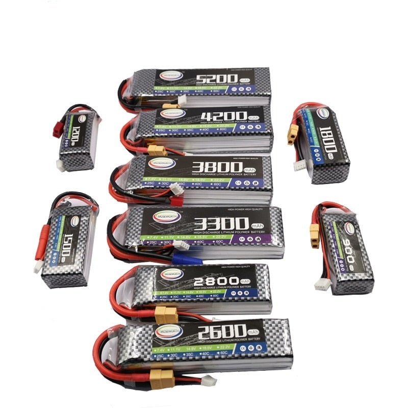 MOSEWORTH 3S 11.1V FPV Battery – 1300 1800 2200 3300 4200 4500 5200 6000mAh 30C 40C 60C Nano RC Toys LiPo Battery RC Airplane Drone Helicopter 1300mAh T Plug China 30C