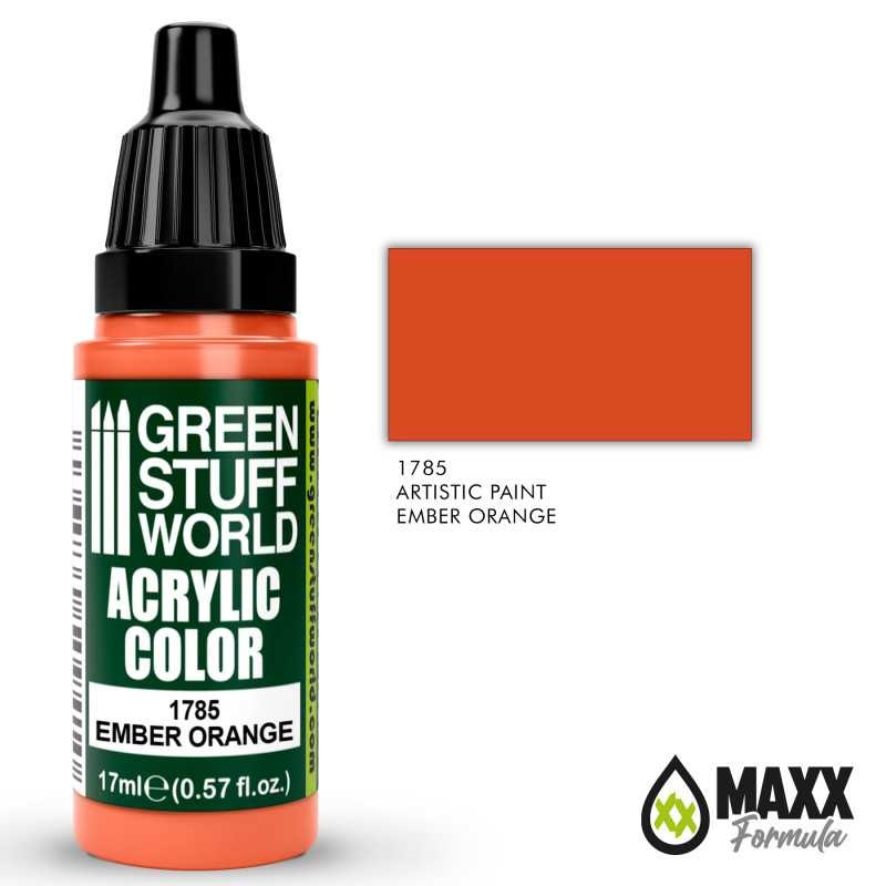 GREEN STUFF WORLD Acrylic Color – Ember Orange 17ml