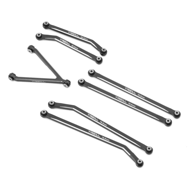 Treal Hobby Axial SCX24 Aluminum High Clearance Link Set (Titanium) (7) (Gladiator)