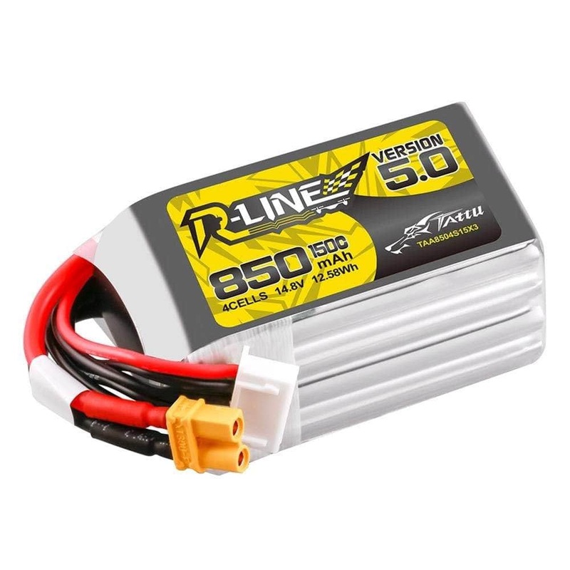 Tattu R-Line Version 5.0 850mAh 4S 150C 14.8V LiPo Battery – XT30