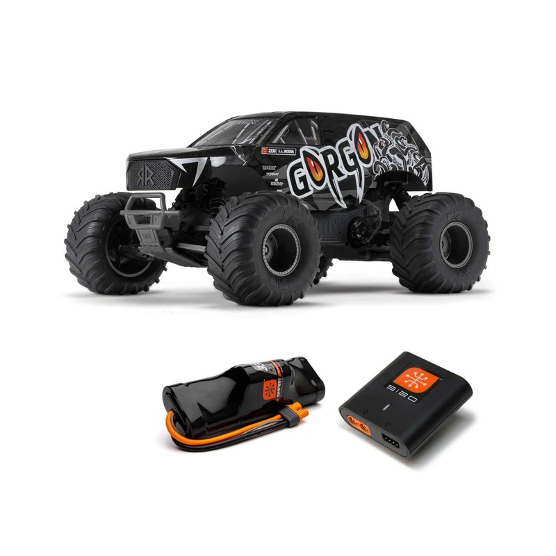 1/10 GORGON 4X2 MEGA 550 Brushed Monster Truck Ready-To-Assemble Kit with Battery & Charger