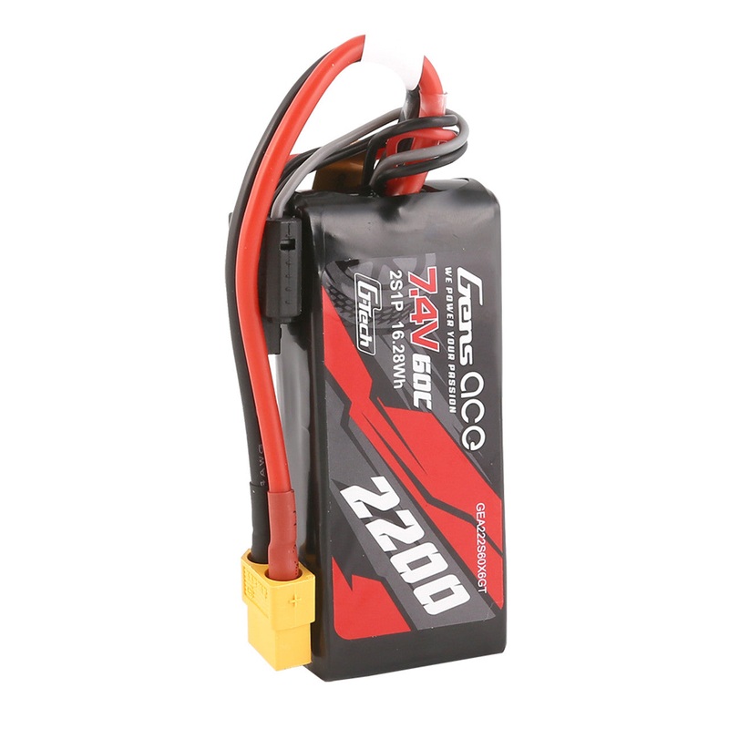 2200mah 2S 60C 7.4V G-Tech Lipo Battery Pack with XT60 Plug [Gens Ace] GEA222S60X6GT