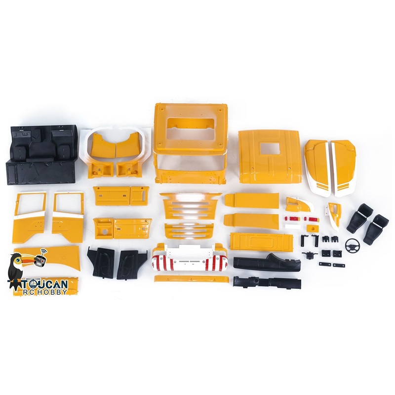 High-roof Cabin RC Car Body Shell for 1/14 6×6 6×4 Remote Control Tractor Truck Emulated Car Hobby Models DIY Parts Unassembled