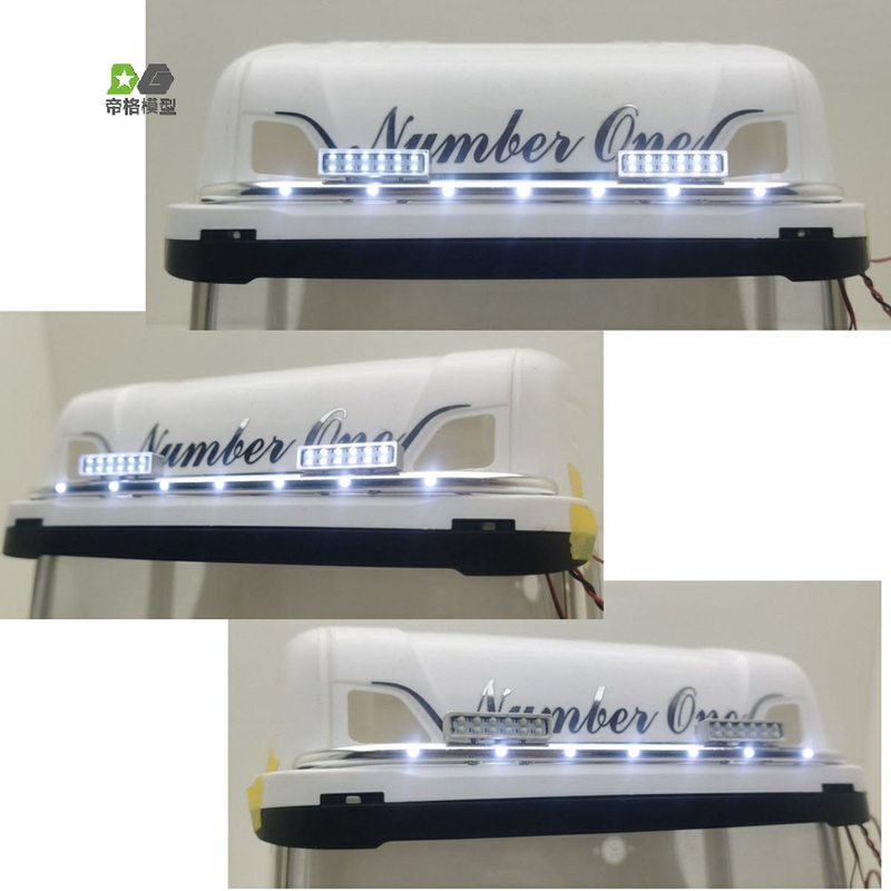 Cab Roof LED Light Bar for 1/14 Degree RC Tractor Remote Controlled Truck Car 770S 56368 56371 Hobby Model Spare Parts A