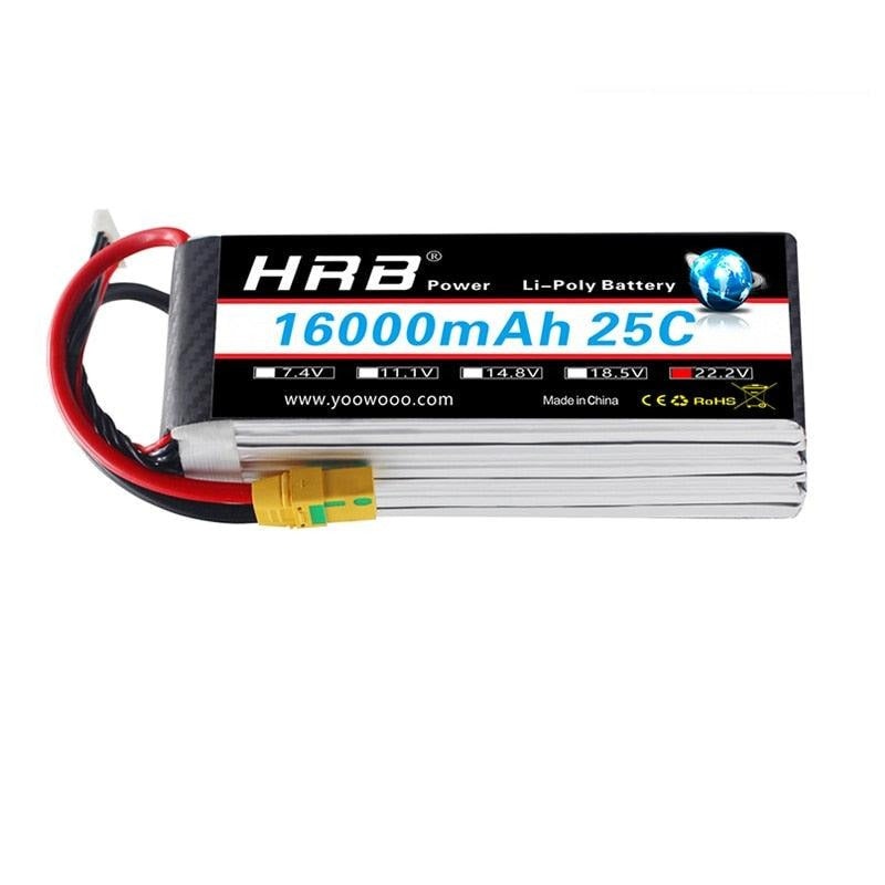 HRB Lipo 6S Battery 16000mah – 22.2V AS150 XT150 XT90 XT90-S Deans T XT60 EC5 RC Multicopter Airplane Helicopter Skateboard Parts EC5 China 25C