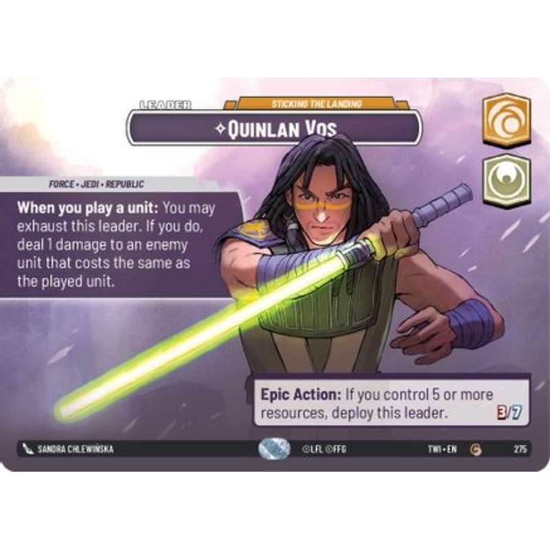 Quinlan Vos – Sticking the Landing (Showcase) (275) – Twilight of the Republic Foil