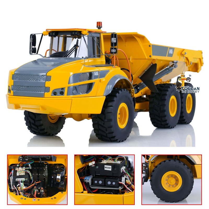 USED Double E A40G 1/16 Hydraulic RC Articulated Truck Metal RTR Dump Radio Controlled Car Construction Vehicle Hobby Model RTR teshulianjie