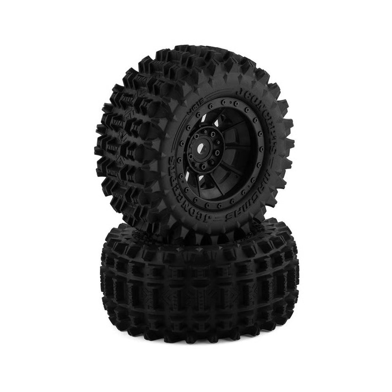 JConcepts Magma Pre-Mounted Monster Truck Tires w/Hazard Wheel (Black) (2) (Platinum)