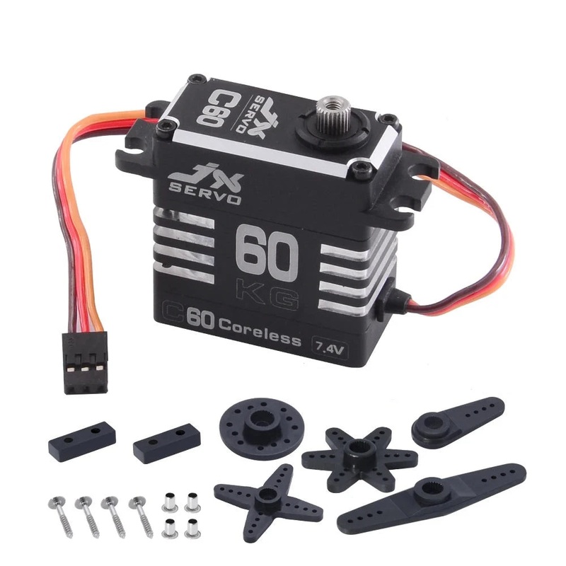 JX SERVO C60 – 7.4V 60KG 120-180 High Torque Full Metal Case Coreless Motor High Pressure Metal Gear Servo for RC Car Boat Helicopter Parts 1pcs C60 SERVO CHINA
