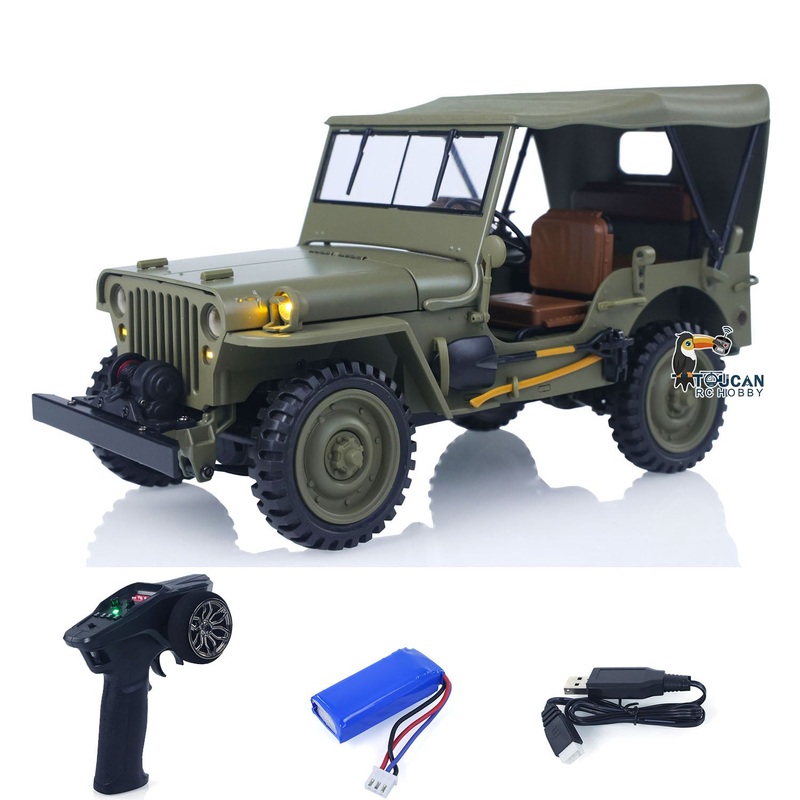 US STOCK HG 1/14 4×4 Electric Military Truck HG4 58 Convertible Off Road Combat Vehicle Remote Control Car 2Speed Light Sound Motor Model