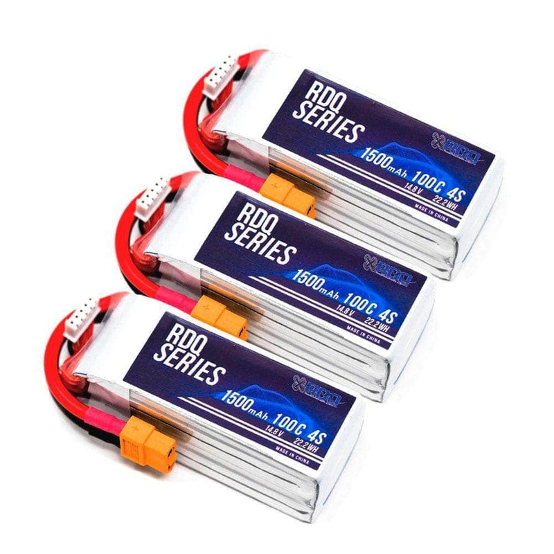 3 PACK of RDQ Series 14.8V 4S 1500mAh 100C LiPo Battery – XT60