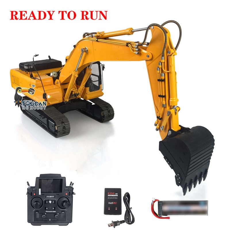 LESU PC360 1/14 RC Metal Hydraulic Excavator RTR Truck Model Cabin Roof Safety Net Hydraulic Quick Coupler Grab Bucket 1PC Painted & Assembled Excavator