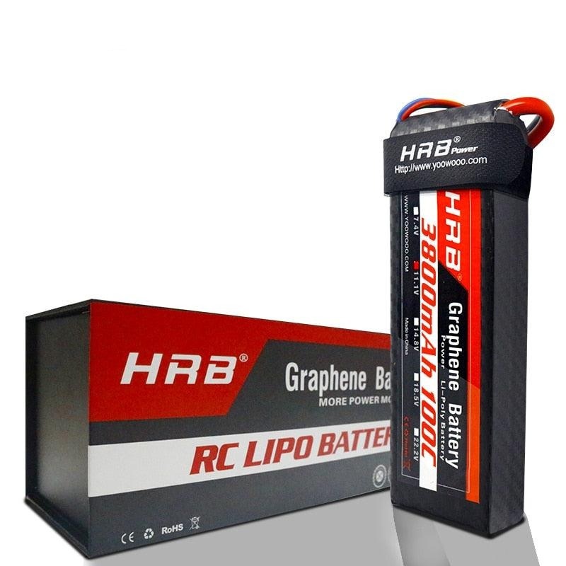 HRB 3800mah Graphene 7.4V 11.1V Lipo Battery 2S 3S 4S 100C 14.8V XT90 XT60 Deans T EC5 RC Airplanes Car Parts 5S 18.5V 6S 22.2V 2S 7.4V Deans China