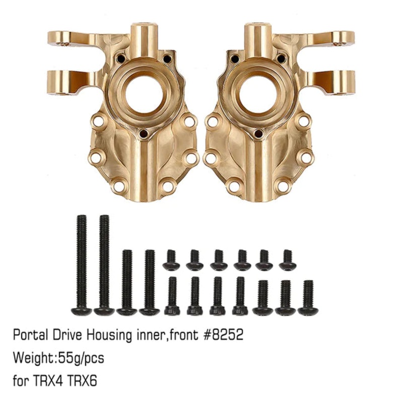 TRX-4-8252B INJORA 2Pcs Brass Inner Front Portal Drive Housings #8252 for TRX-4 TRX-6