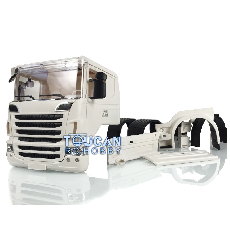 Plastic Cabin for 1/14 2 Axles Unpainted Unassembled R730 TAMIYA RC Tractor Truck Model Radio Controlled Car DIY KIT A Type