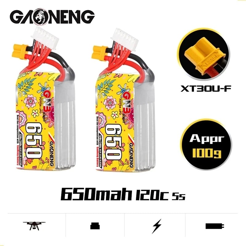 GaoNeng GNB 6S HV 22.8V 650mAh 120c/240c Lipo Battery For FPV Drone 3Pcs