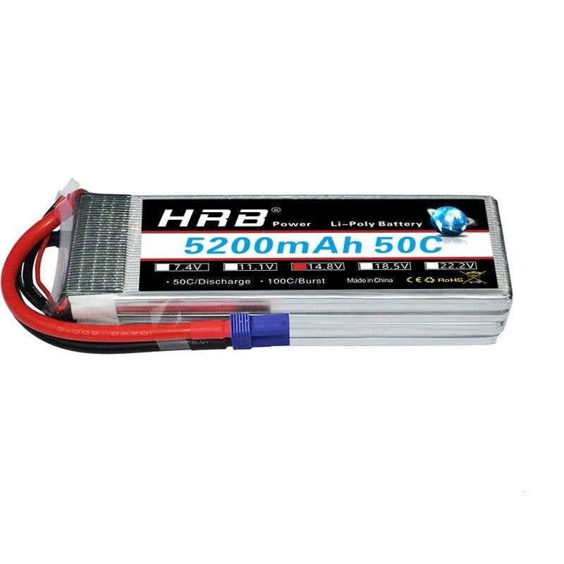 HRB 14.8V Lipo Battery 4S 5200mah – T Deans XT60 XT90 EC5 For Racing Airplanes Car Monster Truck Fishing Boat RC Parts 50C Deans China 50C