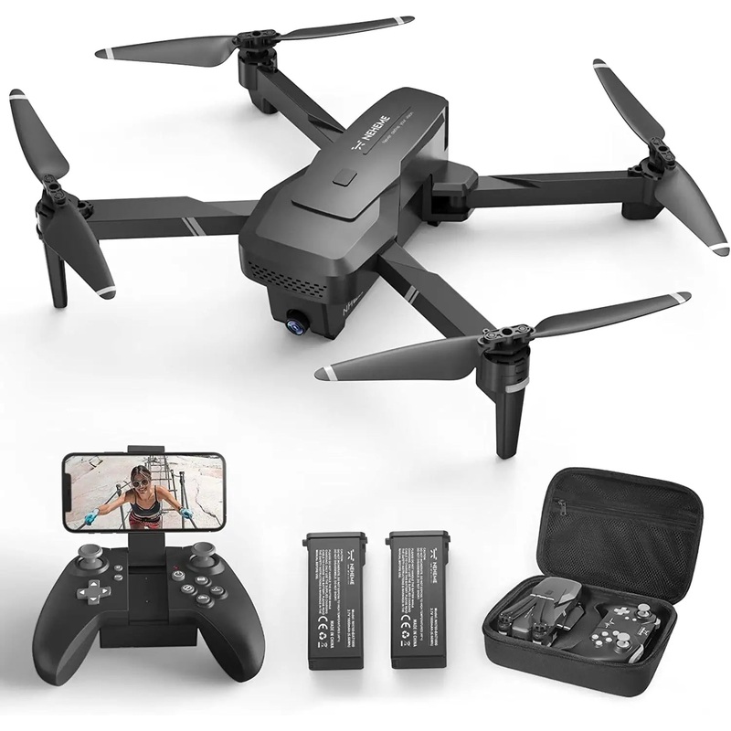 NEHEME NH760 Drones – with Camera for Adults, NH760 1080P FPV Drone for Kids Beginners, Foldable WIFI RC Quadcopter with 2 Batteries for 32 Min Flight, Carrying Case, Altitude Hold, Toys Gifts for Boys Girls