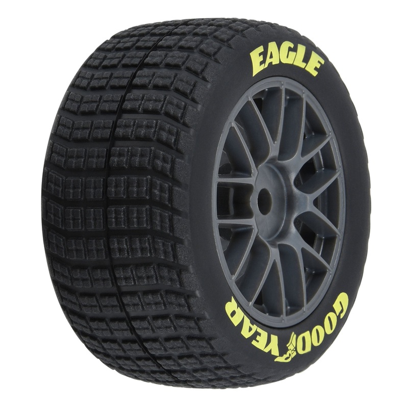 PRO1030310 Pro-Line1/12 Goodyear Eagle Dirt Tire F/R MTD Gray Wheels (4): Losi NASCAR