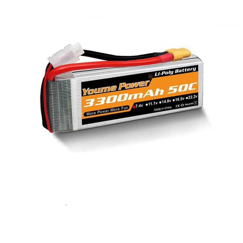 Youme 2S Lipo Battery 7.4V 3300mah – 50C XT60 T XT90 XT150 EC3 EC5 for RC Helicopter Airplane Boat Quadcopter 1PCS XT60 United States