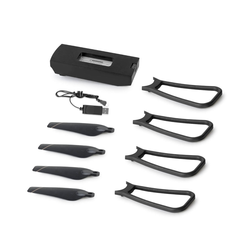 4D-V4 drone accessories are optional (spare battery + charging cable / spare propeller + protective cover) 2 spare batteries + 1 charging cable