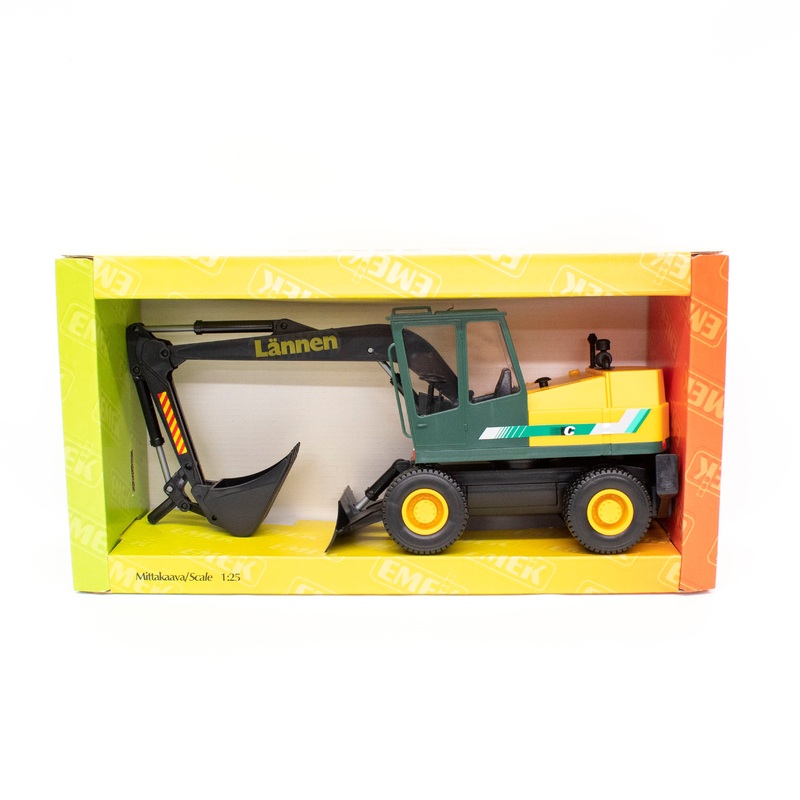 EMEK 60700 1:25 Scale Lnnen Backhoe Loader  Green and Yellow Construction Vehicle