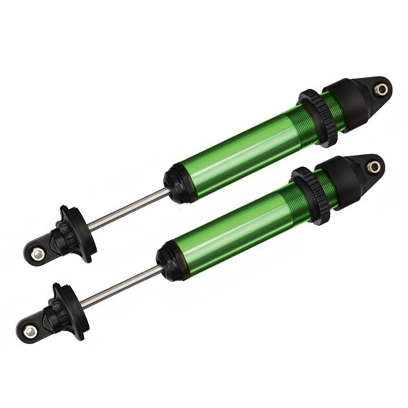 Shocks, GTX, aluminum (Greenanodized) (w/o springs)(2): 7761G