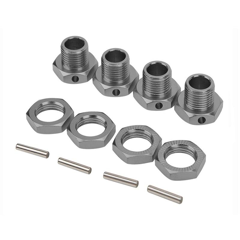 4PCS/lot RC Wheel Hex Driver 17MM Aluminum Alloy Wheel Hex Coupler Spare Accessory Parts Kit for HSP 1/8 RC Crawler Car Yellow