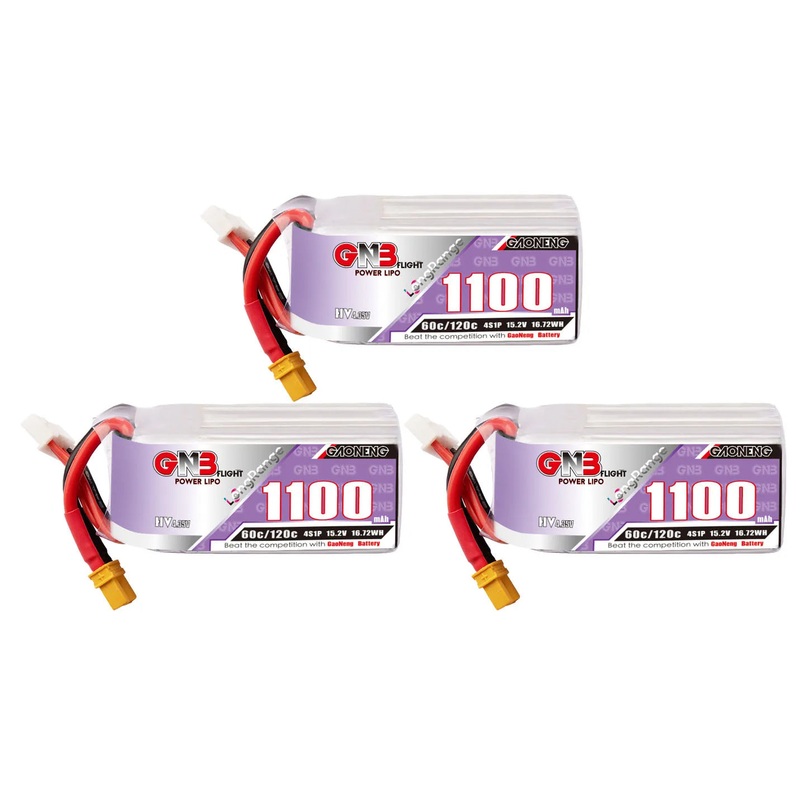 GNB 15.2v 4S HV 1100mAh 60c/120c Lipo Drone Battery For RC Helicopter Quadcopter FPV Drone 5Pcs