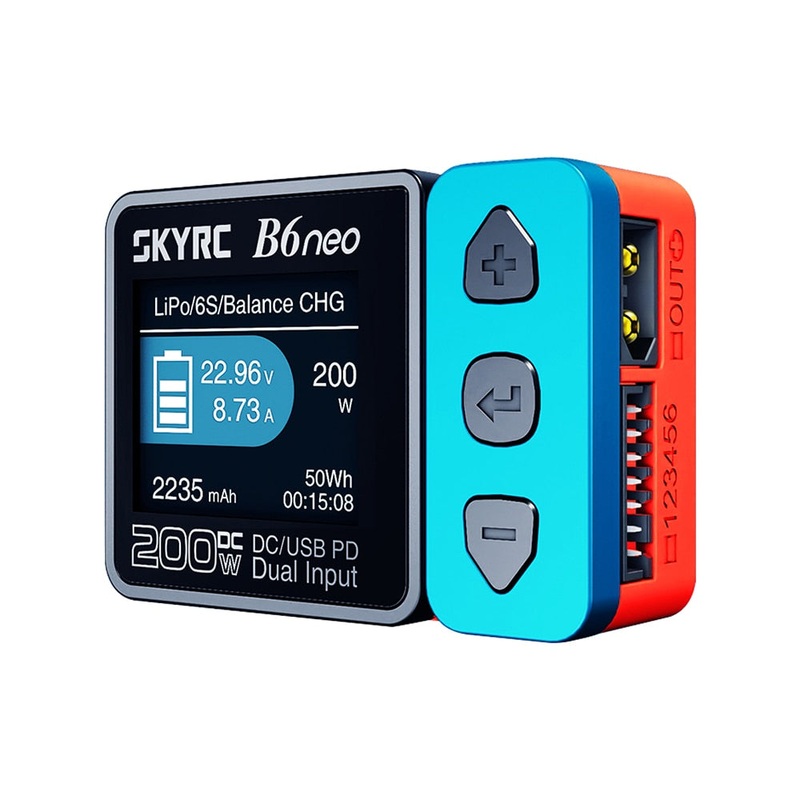 2023 SkyRC B6neo Smart Charger – DC 200W PD 80W Battery Balance Charger SK-100198 Red blue