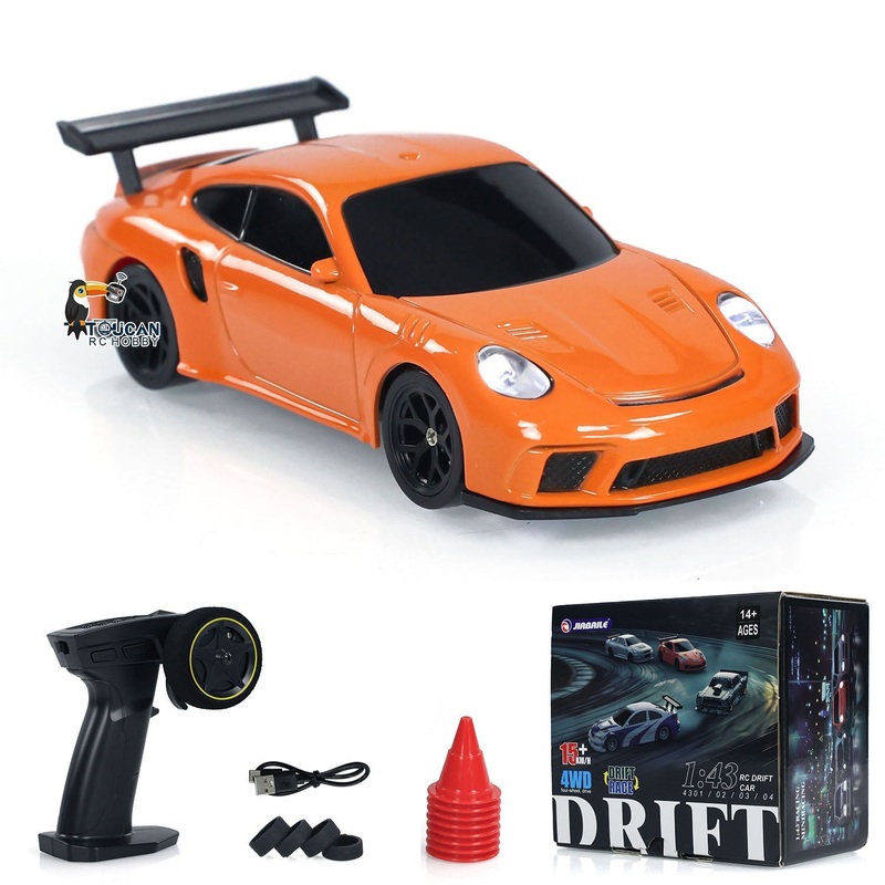 Fast Free Shipping Remote Control Mini Drift Car 1:43 Race Car Toy Radio Lights Traffic Safety Cone Plastic Emulated Vehicle