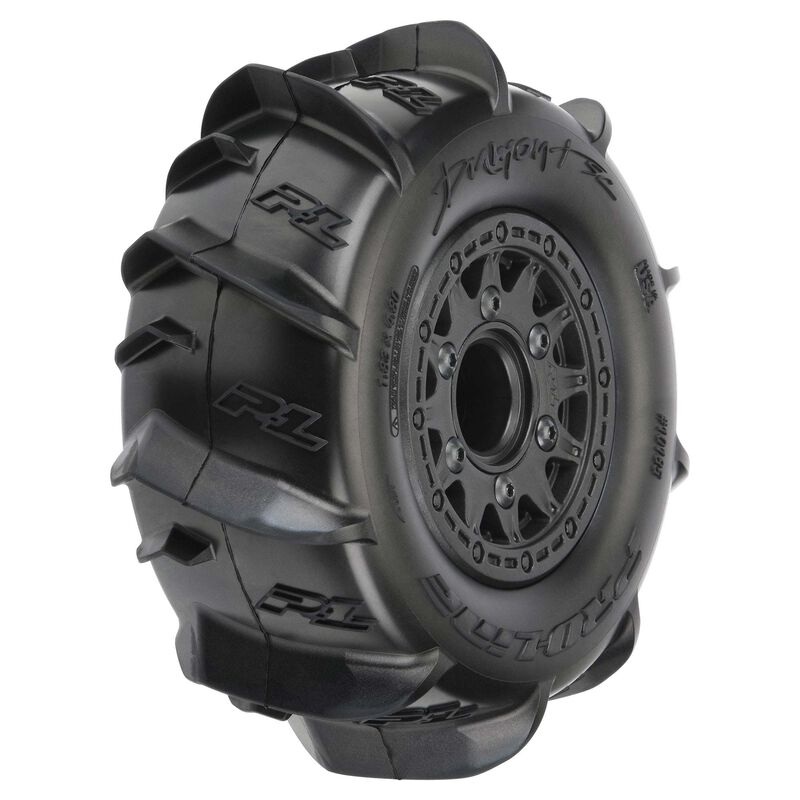 Pro-Line Dumont Paddle 2.2/3.0 Pre-Mounted Tires w/Raid Wheels (Black) (2) (Z3) w/12mm Removable Hex