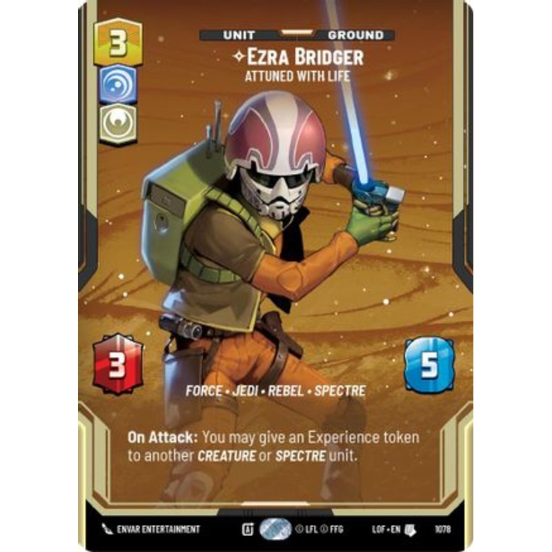 Ezra Bridger – Attuned With Life (Prestige Foil) (1078) – Legends of the Force Foil Near Mint