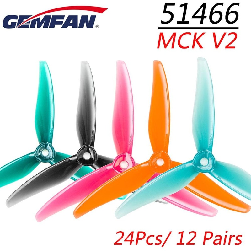 24pcs/12 pairs Gemfan 51466 V2 5inch 3 Blade/tri-blade Propeller Props CW CCW Brushless Motor FPV Propeller For FPV Racing Drone 12 pair pink