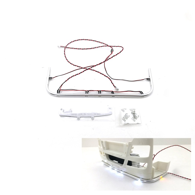 Degree Model Bottom Front LED Light Scale Truck Lamp Spare Parts Universal for Tamiye 1/14 TGX540 RC Tractor Truck Car Hobbies A