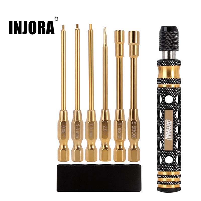 Tool-LSD35 INJORA 6-In-1 Hex Screwdrivers Nut Drivers Quick Change RC Tool Kit For FCX24 SCX24 AX24