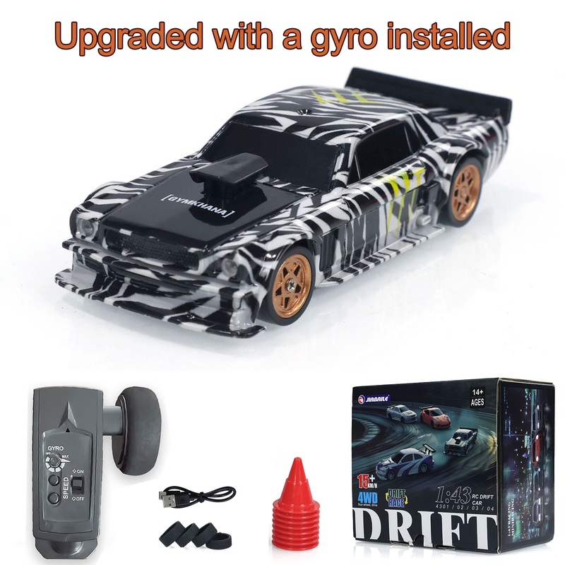1/43 4*4 RTR 4WD RC Race Car Gyro Fully Proportional Control Speed Mini Car Toy  Traffic Cones A