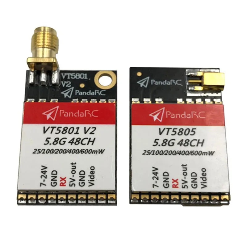 PandaRC VT5801 V2 VT5805 VTX – FPV Video Transmitter 5.8G 48CH 25/100/200/400/600mW Switchable OSD adjustable SMA MMCX VTX RC 1PC VT5801 V2